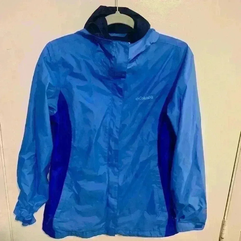 Columbia Women's Hooded Blue Jacket Size Medium